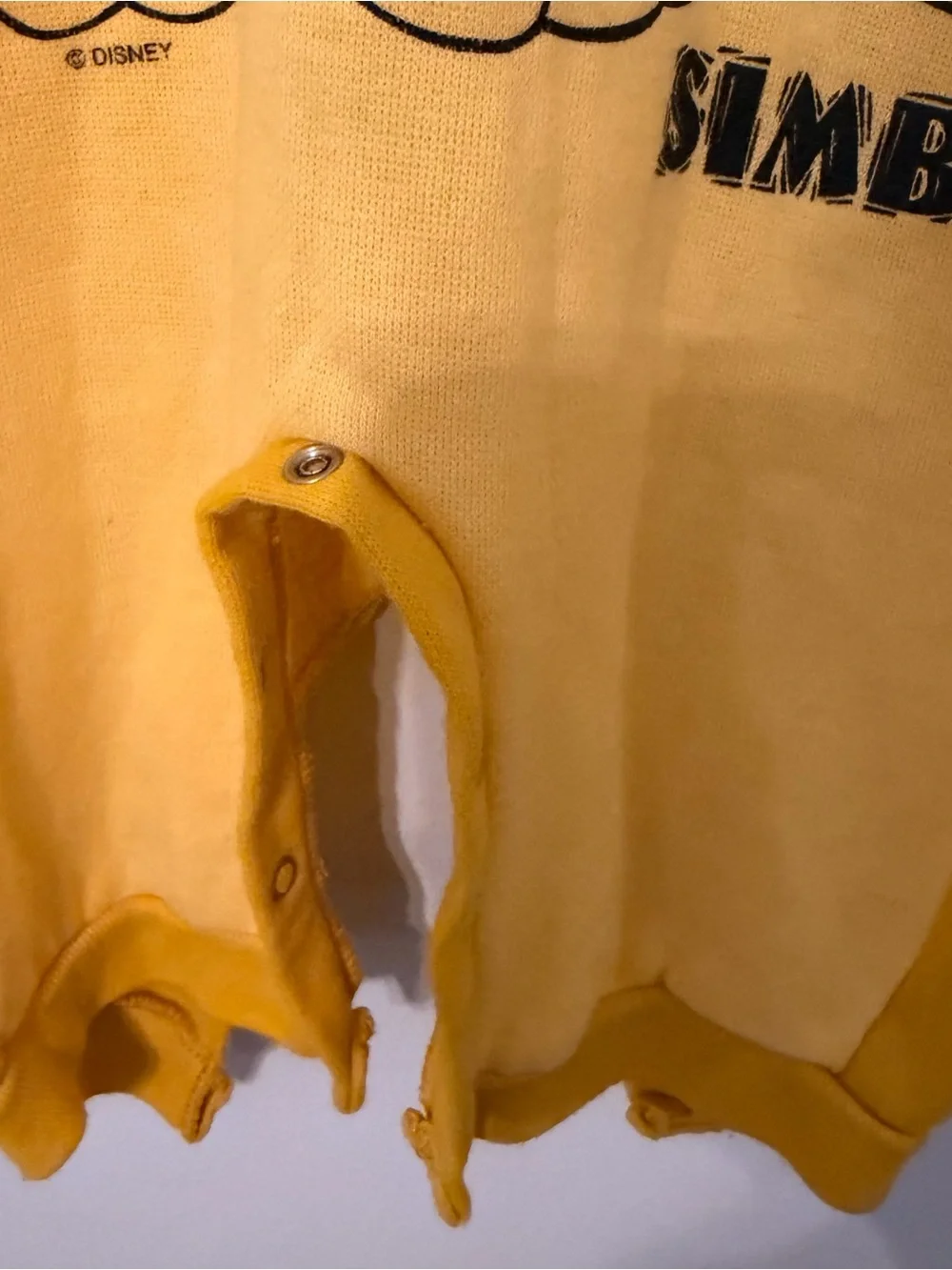Vintage Disney The Lion King Simba Hooded Romper 18 Months Yellow 90s